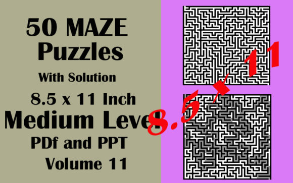 Download 50 Maze Medium Level 8.5x11 PDF PPTX V11 - Premium Resources